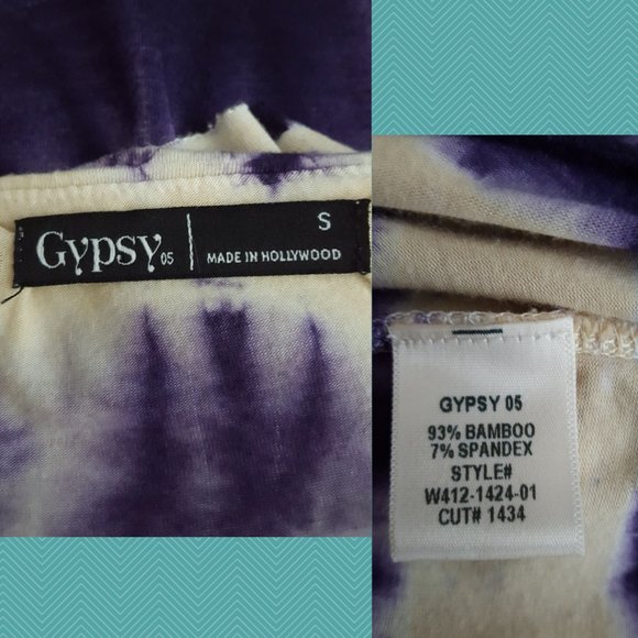 Gypsy 05 Tie Dye Bamboo Blend Tiered Strappy Tank Top - Picture 3 of 3